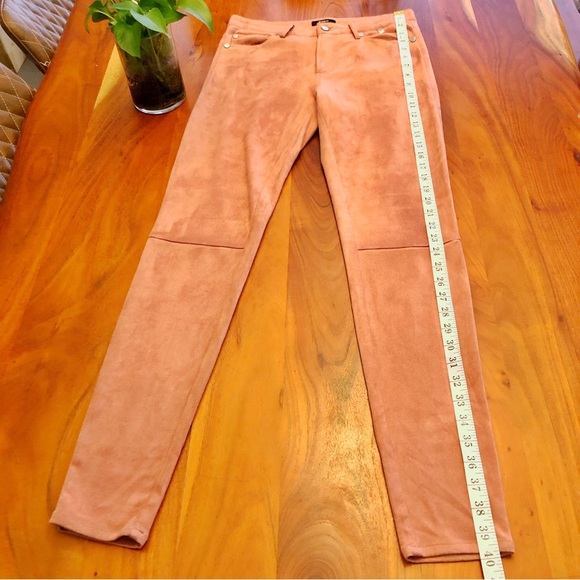 RUDSAK Dusty Rose Suede Texture Minimalist Skinny Pencil Trousers Pants. Medium. - Picture 10 of 13